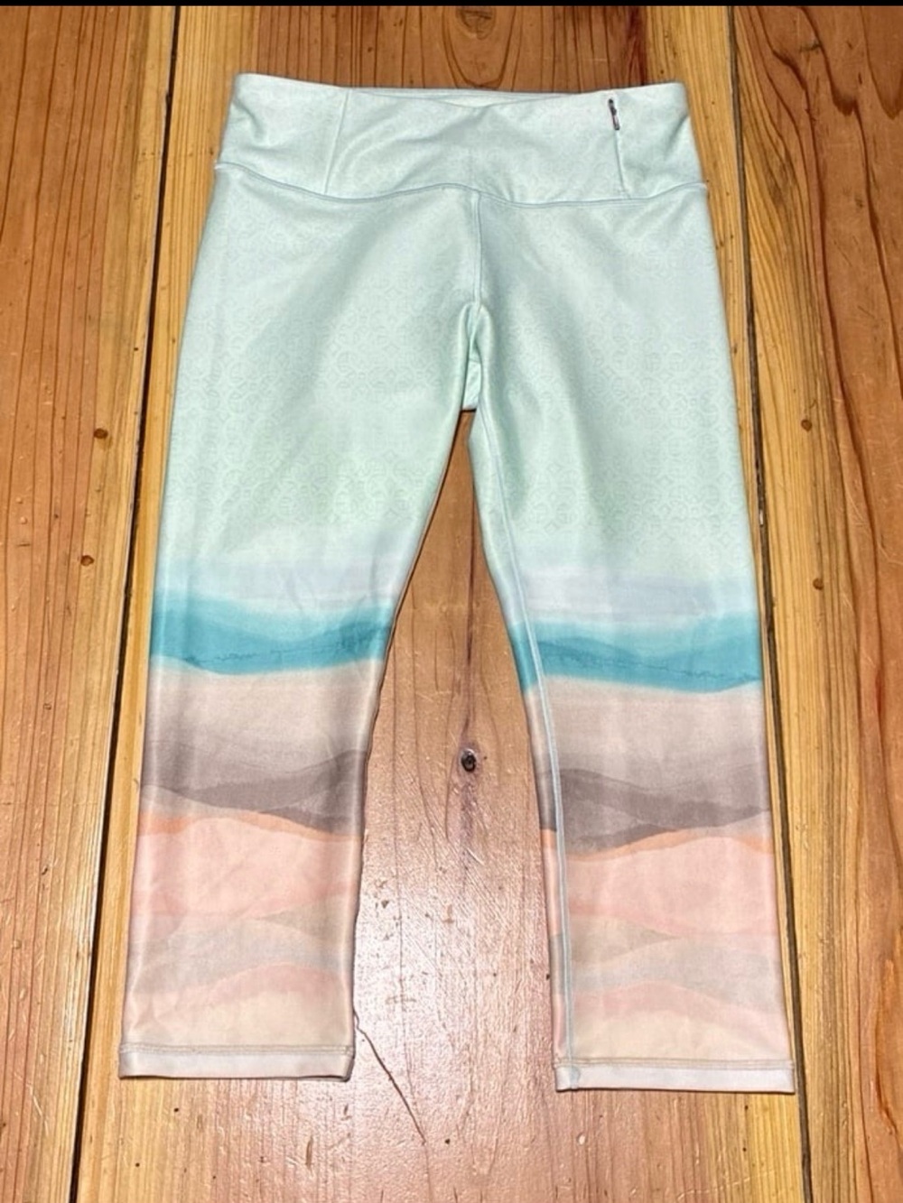 Ombre Coastal Print Leggings - Mint, Peach, Blue